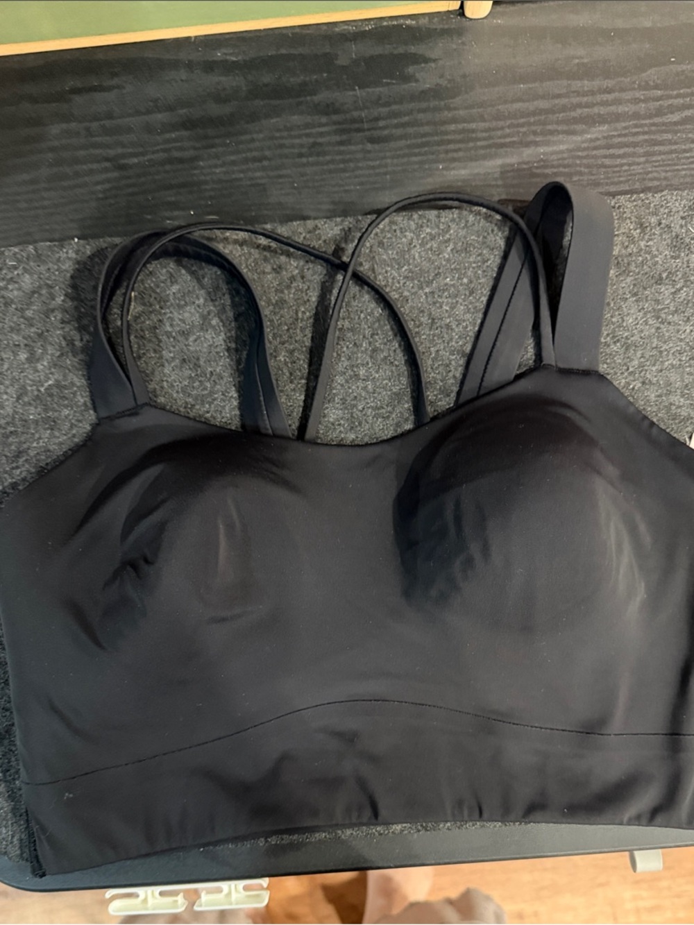 lululemon athletica Black Longline Strappy Sports Bra